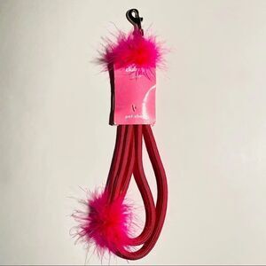 NWT Gorgeous Vintage Y2K Claire’s Pet Shop Pink Feathers Dog 49” Leash